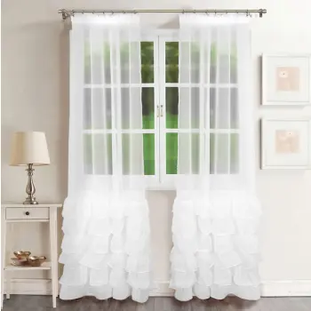Firana woal biała DOLLY falbany 250x145cm L395i