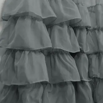 Firana woal szara przelotki DOLLY falbany 250x145
