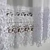 Firana biała taśma woal gipiura kokony 160x400cm