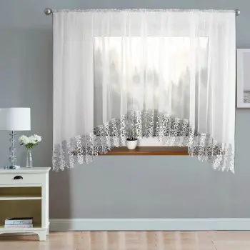 Firana biała taśma woal gipiura 180x400cm