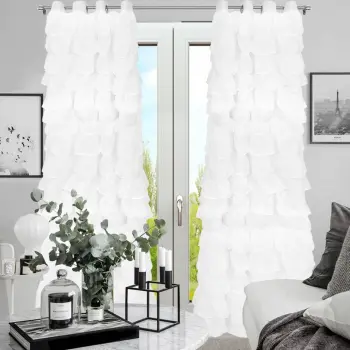Firana woal biała przelotki DOLLY falbany 250x145