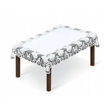 Obrus prostokątny biały żakardowy 100x150 150x100