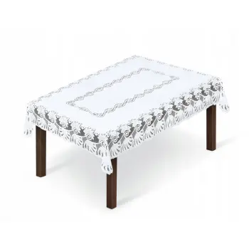 Obrus prostokątny biały żakardowy 100x150 150x100