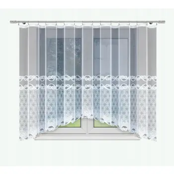 Biała firanka gotowa krótka żakardowa 150x400cm