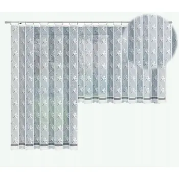 Zestaw firan biały żakard 150x300 230x200cm