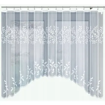 Firanka gotowa krótka biała żakardowa 160x400cm