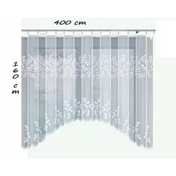 Firanka gotowa krótka biała żakardowa 160x400cm