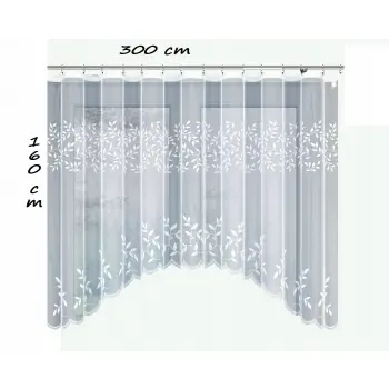 Firanka gotowa krótka biała żakardowa 160x400cm