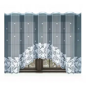 Firanka gotowa krótka biała żakardowa 90x300cm