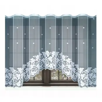 Firanka gotowa krótka biała żakardowa 170x400cm