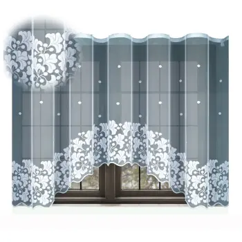 Firanka gotowa krótka biała żakardowa 170x400cm