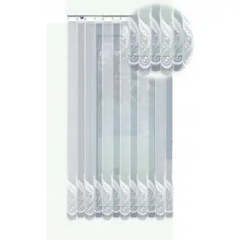 Firanka gotowa długa biała żakardowa 230x200cm