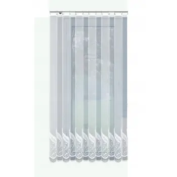 Firanka gotowa długa biała żakardowa 230x200cm