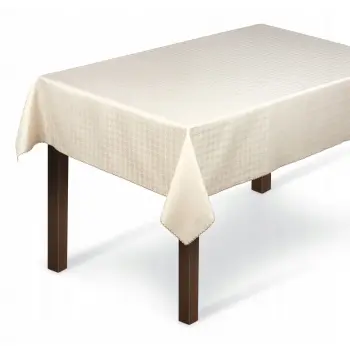 Obrus tkany biały jasny beż prostokąt 130x180cm