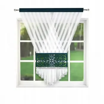 Panel dekor Cyrkonie ażur biały zielony 150x120cm