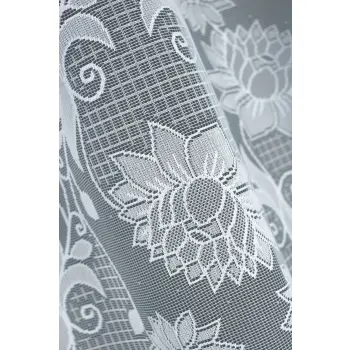 BIAŁA FIRANKA Z TAŚMĄ gotowa żakardowa 250x200cm