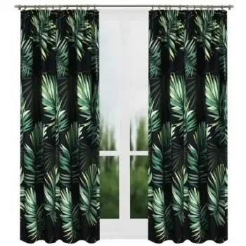 Zasłona dżungla zielone liście 250x145cm