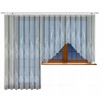 Biała firanka gotowa taśma żakardowa 150x300cm