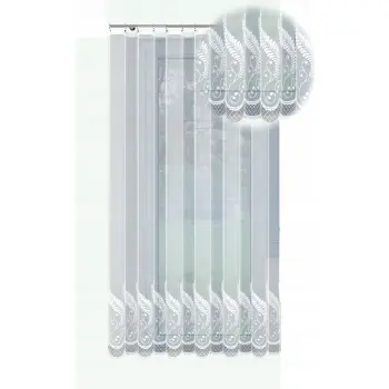 Firanka gotowa długa biała żakard 230x200cm outlet