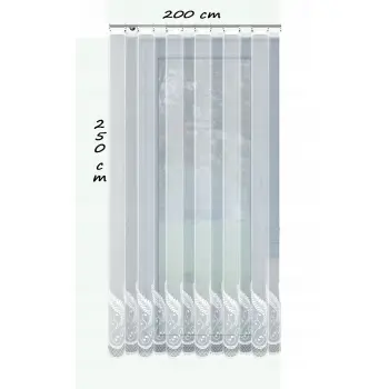 Firanka gotowa długa biała żakard 230x200cm outlet