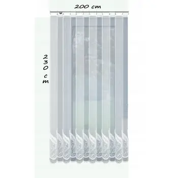Firanka gotowa długa biała żakard 230x200cm outlet
