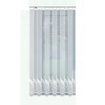Firanka gotowa długa biała żakard 230x200cm outlet