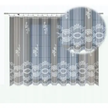 Biała firanka z taśmą żakard biała 250x200 outlet