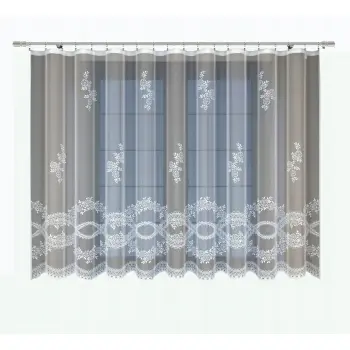 Biała firanka z taśmą żakard biała 250x200 outlet