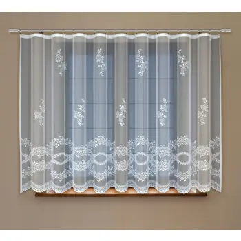 Biała firanka z taśmą żakard biała 250x200 outlet