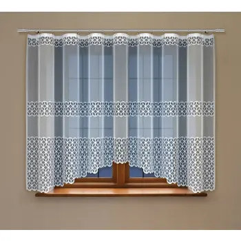 Firanka biała krótka żakardowa podkrój 160x300cm