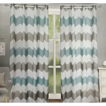 Zasłona zygzaki szare 250x145cm przelotki