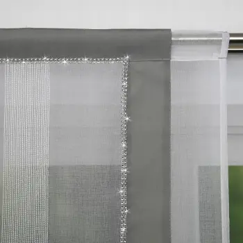 Panel w pasy cyrkonie ażur biały szary 130x85cm