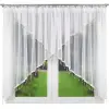 Firana woal biała taśma 150x400 cm koraliki
