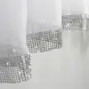 Firana woalowa z cyrkoniami 150x500cm biała łuk