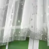 Firana biała woal 150x300 krótka gwiazdki święta