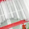 Firanka biała czerwona woal renifery 120x400 święta