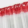 Firanka biała czerwona woal renifery 120x400 święta