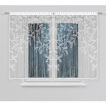 Firanka makaron z motywem ozdobnym liście 160x150cm