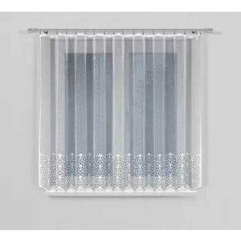Biała firanka żakardowa taśma gotowa krótka 160x300cm