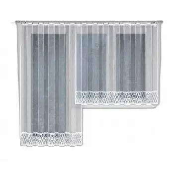 Biała firanka długa żakardowa taśma gotowa 250x200cm
