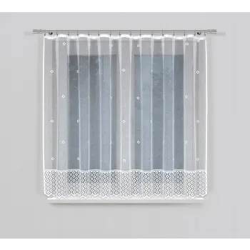 Biała firanka żakardowa taśma gotowa krótka 160x300cm