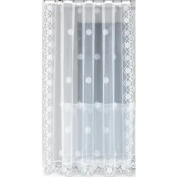 Biała firanka żakardowa taśma gotowa krótka 170x150cm 2 szt. komplet