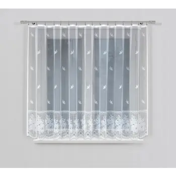 Biała firanka żakardowa taśma gotowa krótka 120x400cm