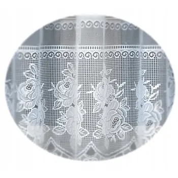 Biała firanka żakardowa taśma gotowa krótka lambrekin 50x300cm