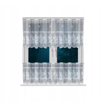 Biała firanka żakardowa taśma gotowa krótka lambrekin 50x300cm