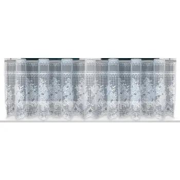 Biała firanka żakardowa taśma gotowa krótka lambrekin 70x300cm