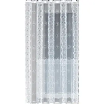 Biała firanka żakardowa taśma gotowa krótka 170x150cm 2 szt. komplet