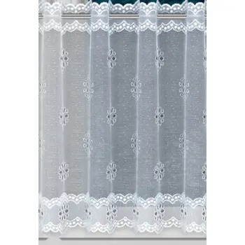 Biała firanka żakardowa taśma gotowa krótka lambrekin 40x300cm
