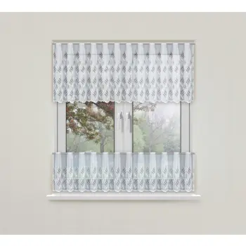 Biała firanka żakardowa taśma gotowa krótka lambrekin 40x300cm