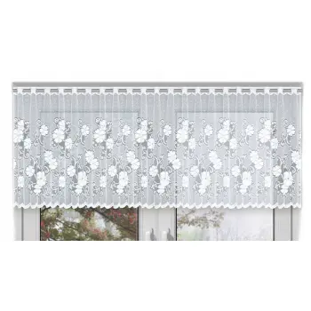 Biała firanka żakardowa taśma gotowa krótka lambrekin 60x300cm